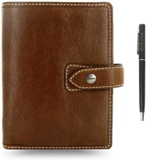 Filofax Malden Leather Organizer Agenda Calendar Bundle with DiLoro Ballpoint Pe