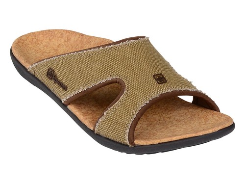 Spenco Women's Kholo Canvas Straw/Java/Cork Slide Mule Sandals Medium - Picture 2 of 4