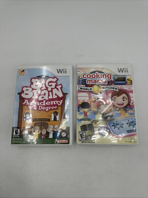 Cooking Mama: World Kitchen (Nintendo Wii, 2008) And Big Brain Academy Game