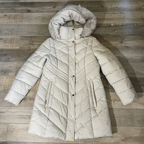 Anne Klein Womens Faux Fur Hoodie 