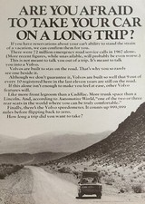 Volvo Vintage Magazine Ad Picture Advertisement Retro Display Art
