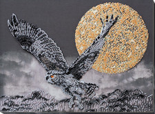Owl Night flight Bead Embroidery Kit DIY Beaded Home Decor Wall Art