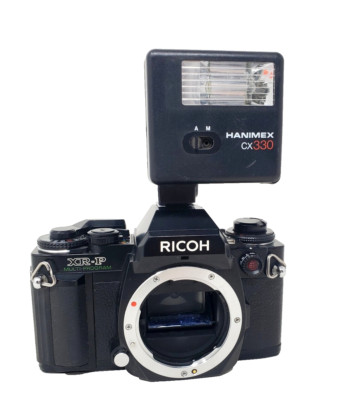 Ricoh XR-P Multi-Program 35mm Film SLR Camera & Hanimex CX330 Flash - NOT Tested