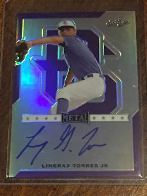LINERAS ''LENNY'' TORRES 2017 LEAF PERFECT GAME AUTOGRAPH CARD #2/25 INDIANS REDS