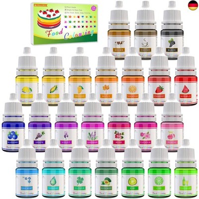 Food Colouring - 24 Colours Liquid Food Colours Set for Cake Baking, Biscuits,