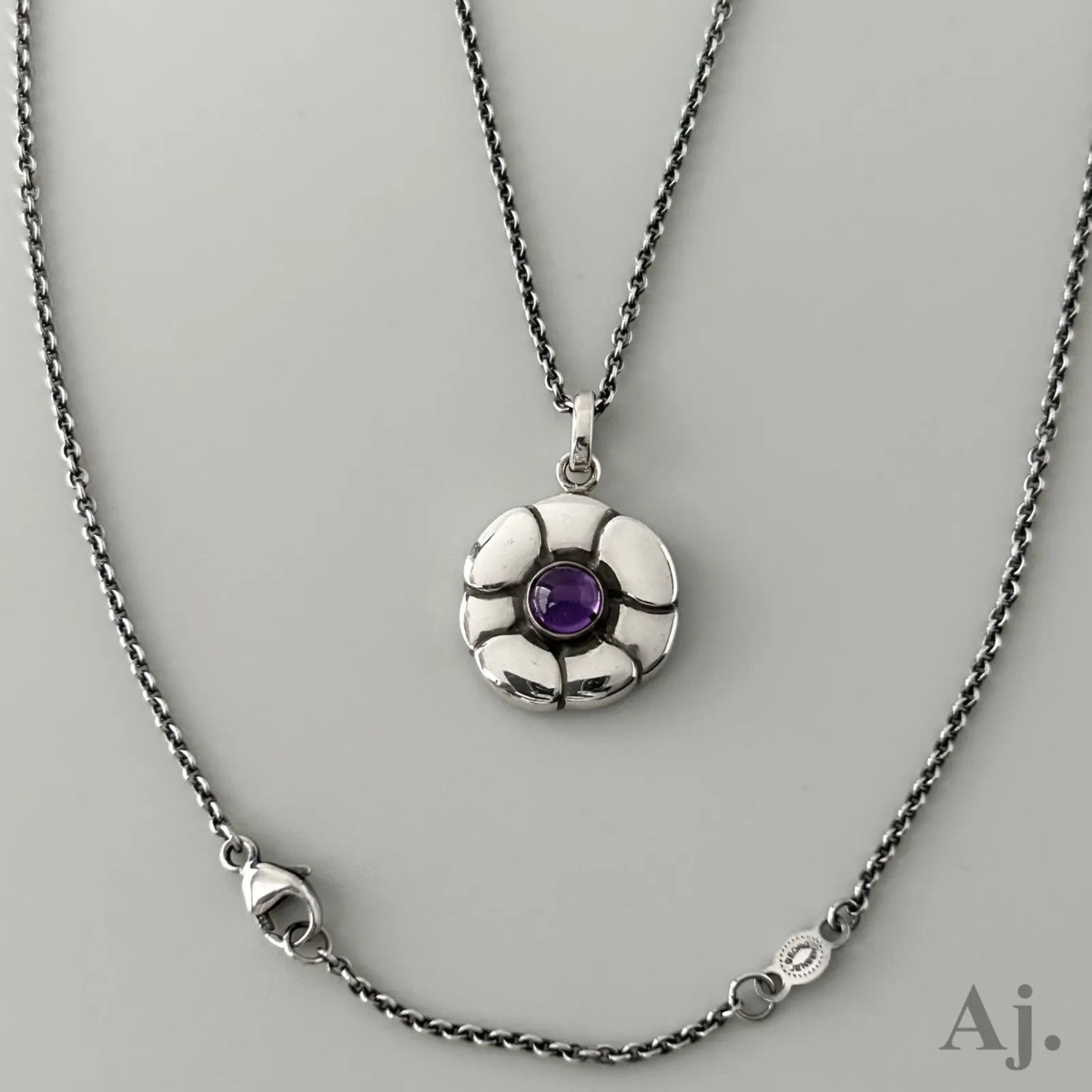 Georg Jensen Women's Necklace Pendant 436 Flower Amethyst AG925