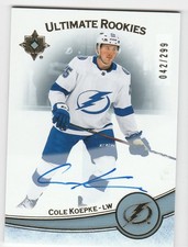 HOCKEY NHL 23/24 ULTIMATE ROOKIES COLE KOEPKE  RC AUTO  042/299 TAMPA #158