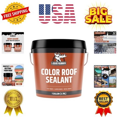 Color Roof Sealant- Elastomeric Waterproof Coating for Flat, Low-Slope & Meta...