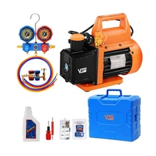 4.5 CFM AC Vacuum Pump and Gauge Set,for Mini Split,HVAC,Auto Systems,Manifol...