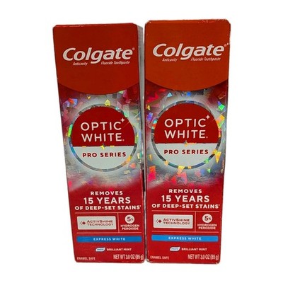 Lot of 2 Colgate Optic White Pro Series Express White  Toothpaste, 3oz