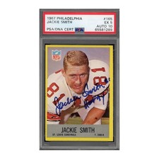 1967 Philadelphia #165 Jackie Smith PSA 5 Auto 10 hof signed rc rookie pop 7