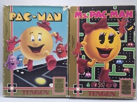 Pac-Man, Ms Pac-man Tengen Nintendo NES Complete CIB w. Reg Cards, Poster