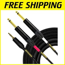 High-Quality Gold Audio Adapter Cable, 3.5mm TRS to 1/4" TS