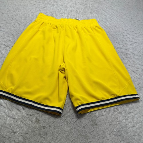 Pantalones cortos de baloncesto Adidas Michigan Wolverines amarillos para hombre talla grande L - Imagen 10 de 13