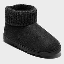 Women's Size Medium Black Bootie Slippers Dearfoams Bella New With Tags