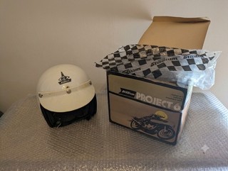 Vintage Retro Stadium Project 6 Motorcycle Helmet Detachable Peak Original Box