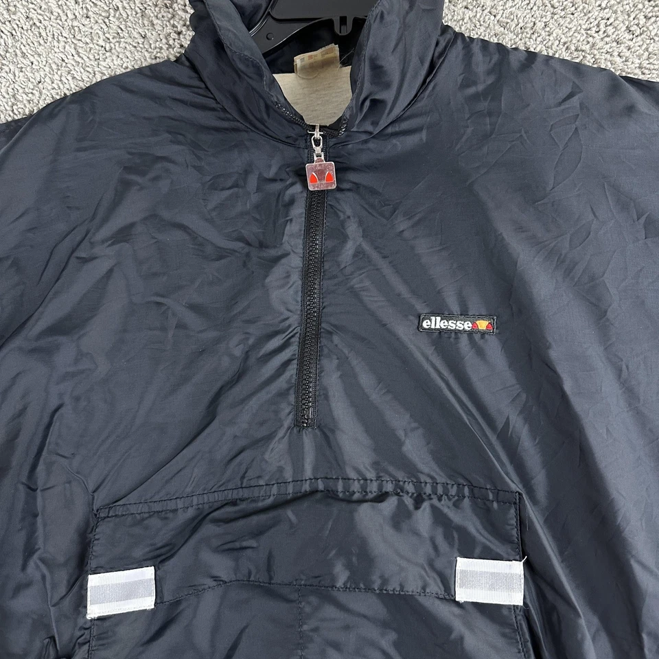 Chaqueta De Colección Ellesse Para Hombre Grande Negra Roja Reversible Anorak Cremallera Hecha en Italia Años 90 Foto 3 de 4