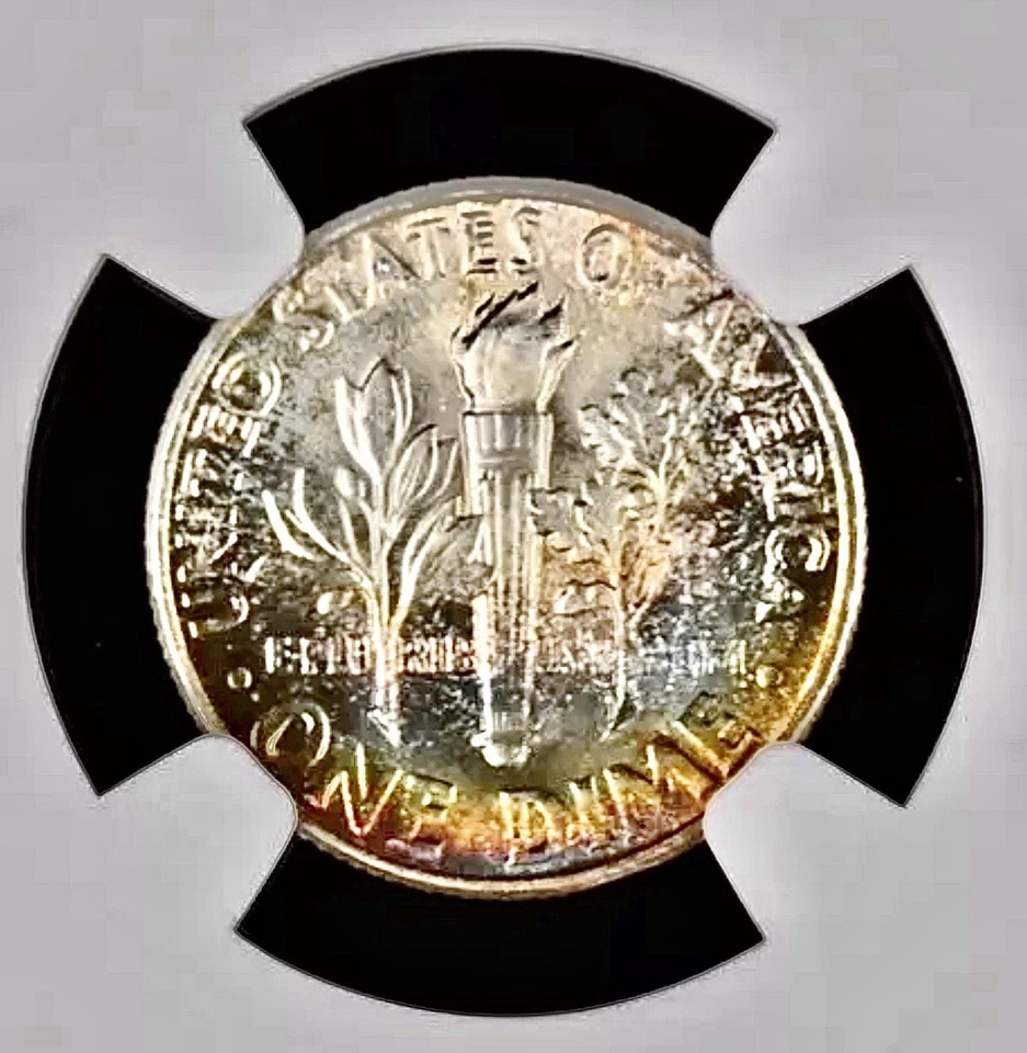 1950 Roosevelt Silver 10C NGC MS68 FT Monster Rainbow - Pop 8 The Ultimate Dime! - Image 2 of 4