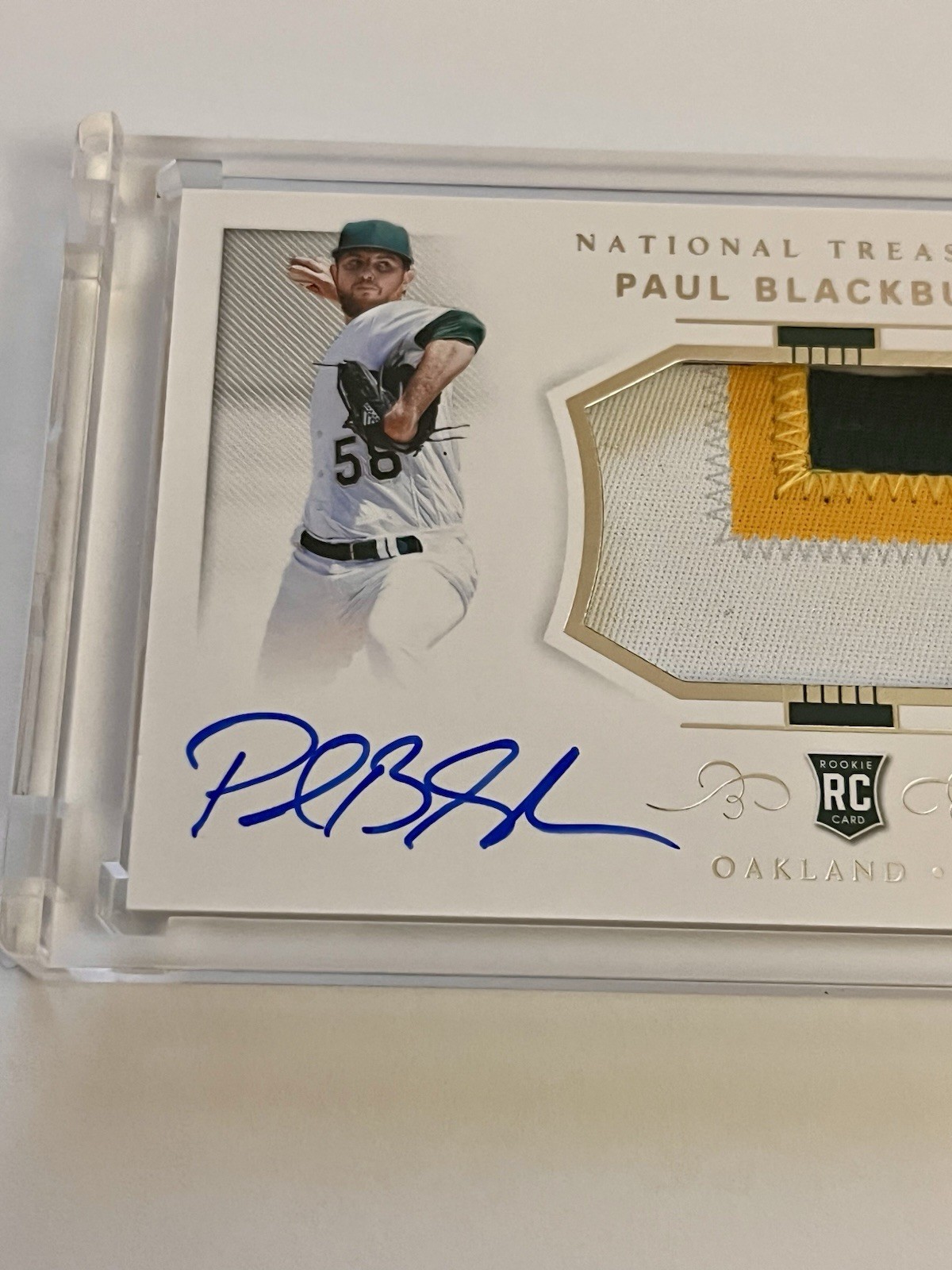 Paul Blackburn National Treasures Rookie Patch Auto #d /99 view 2