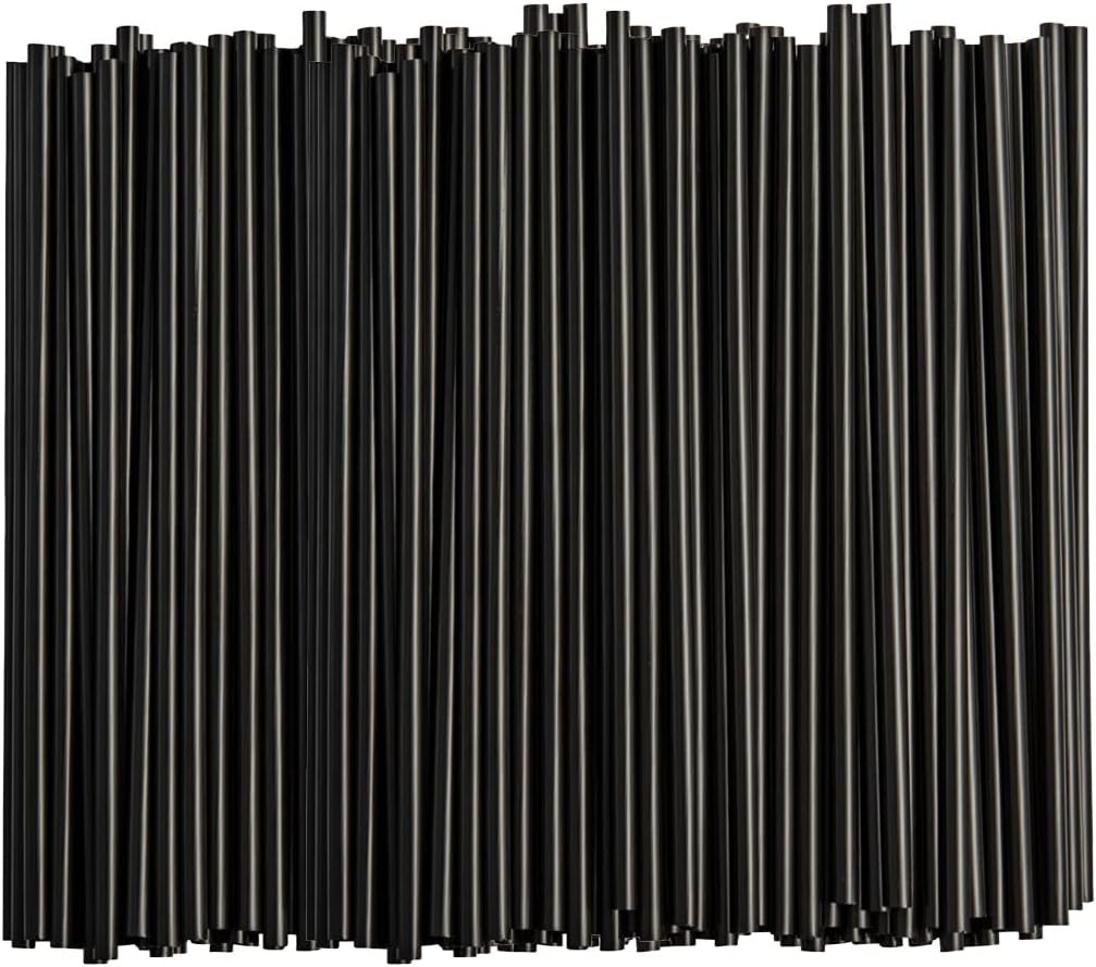 250 Black Cocktail Straws - 7.75