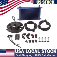 13 Row An10 Universal Engine Oil Cooler Oil Line Filter Adapter 7 Fan Kit