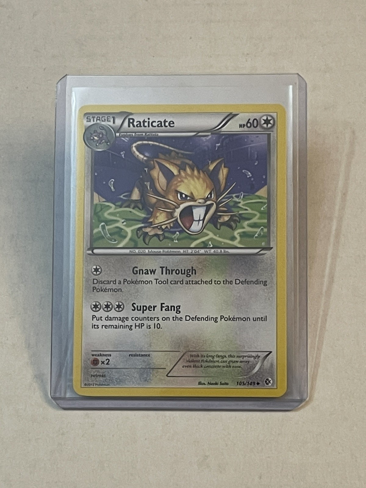 Pokémon TCG Raticate 105/149 Boundaries Crossed Non-Holo 2012 LP