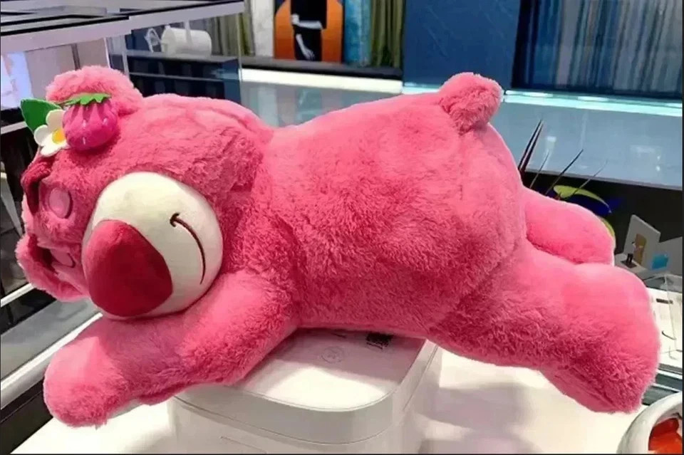 Cute Pink Bear Plush Toy Strawberry Style Stuffed Pillow Soft Doll Gift for Kids