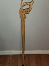 Unique Carpenter's Handmade Antique Handle Cane  Wood Walking Stick