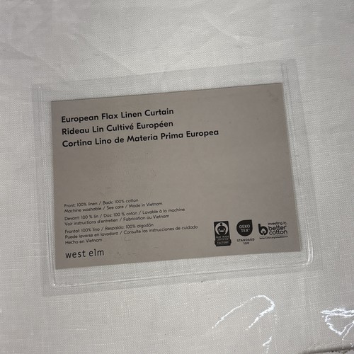 West Elm 54 x 104 in Linen Cotton Ladder Sheer Curtain, Ivory-1 panel - Picture 2 of 4