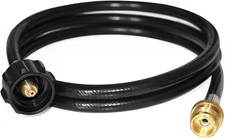 DOZYANT 6 Feet Propane Adapter Hose 1 lb to 20 Converter 6 Feet, Black 