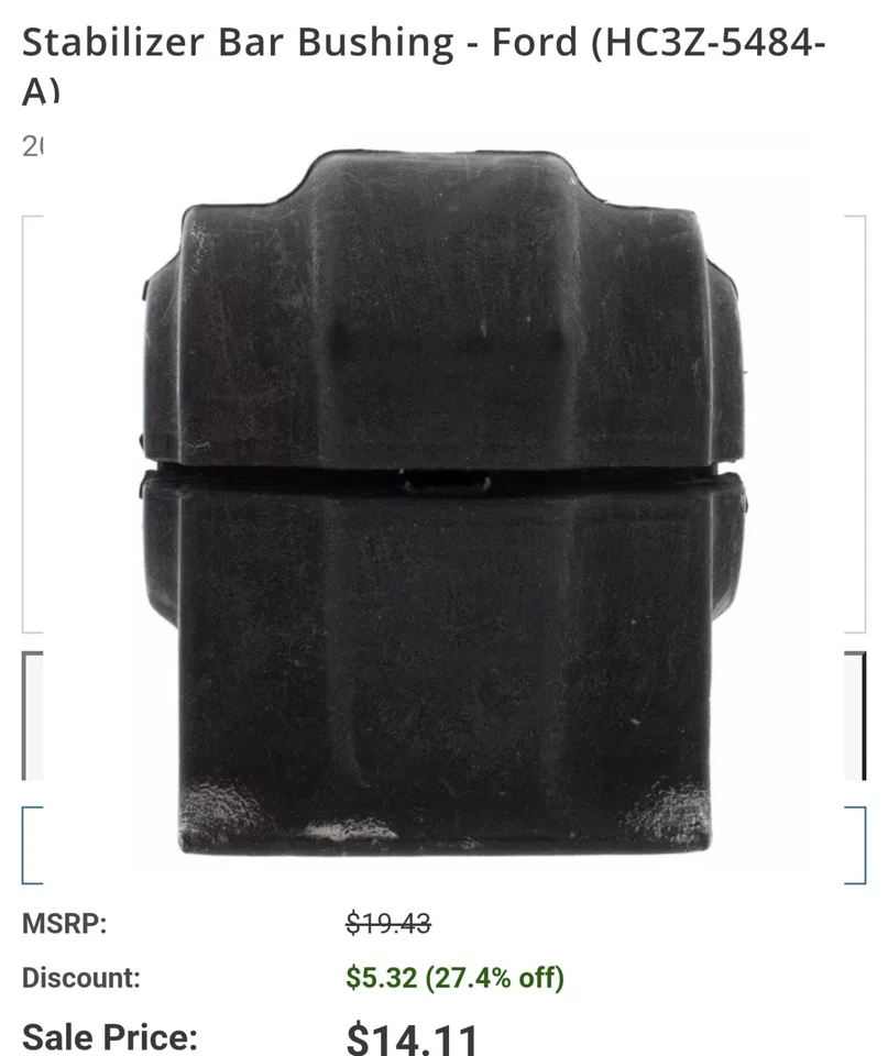 Genuine Ford 2017-2017 F-250/350 Super Duty Stabilizer Bar Bushing HC3Z-5484-A - Image 2 of 4