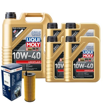 Motoröl 10W40 LIQUI MOLY Leichtlauf 9L+BOSCH Ölfilter