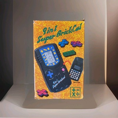 Vintage 9 In 1 Super Brick Game Spielkonsole+Taschenrechner Retro 1990er Wie Neu