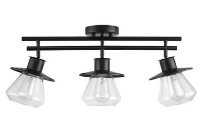 Globe Electric Nate 2 ft. 3-Light Dark Bronze Fixed Track Lighting Kit & Glass
