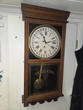 Vintage E. Ingraham Co. Regulator Wall Clock,...