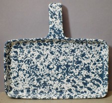 Dr. Douglas Wonder Baker Pan Splatterware White Blue Heavy Duty Made in USA 11"