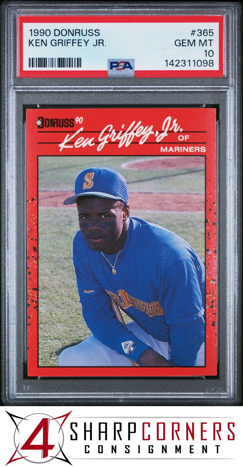 1990 DONRUSS #365 KEN GRIFFEY JR. MARINERS HOF PSA 10