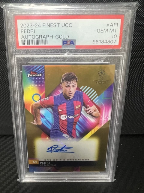 2023-24 Topps Finest UEFA Club Competitions - Pedri #36 Gold Refractor /50