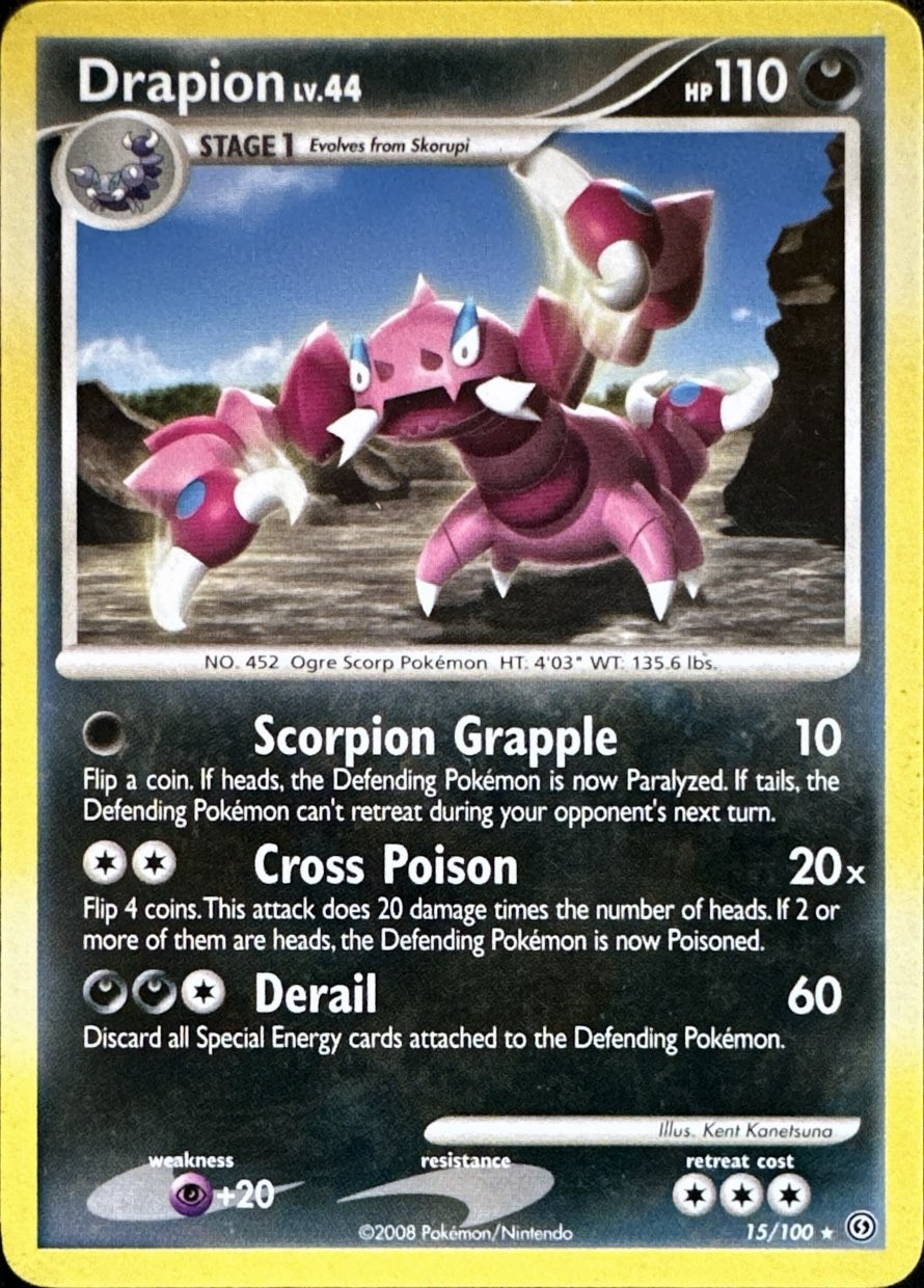 Drapion 15/100 Rare Stormfront Pokemon Lightly Played