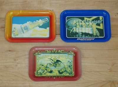 Budweiser Anheuser-Busch 1992-1996 Metal/Tin Mini Trays ~6''x4''