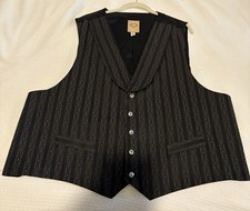 WAH Maker Men  s Vest Size 3X Black Frontier Clothing Western Cowboy