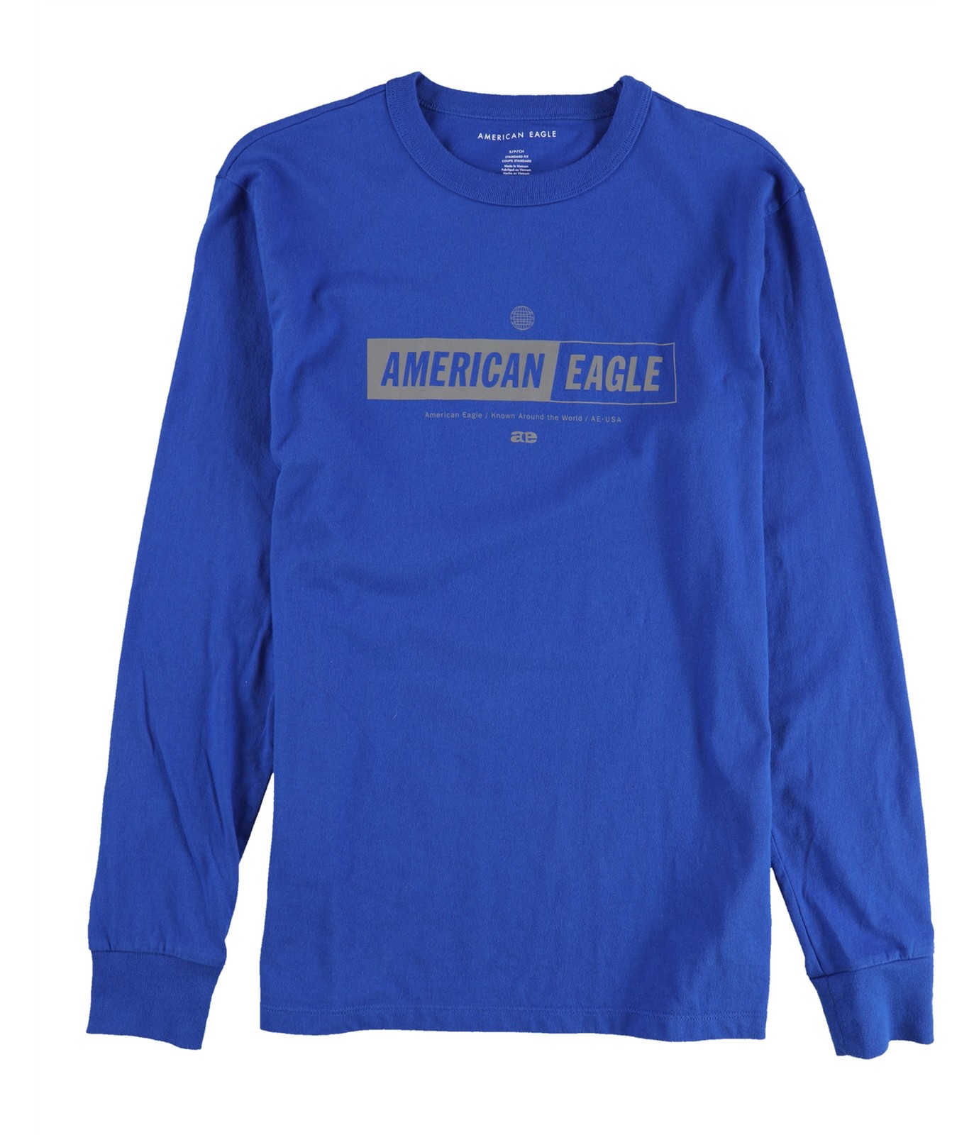 American Eagle Mens Known Around The World Graphic T-Shirt Blue Small 4390₽