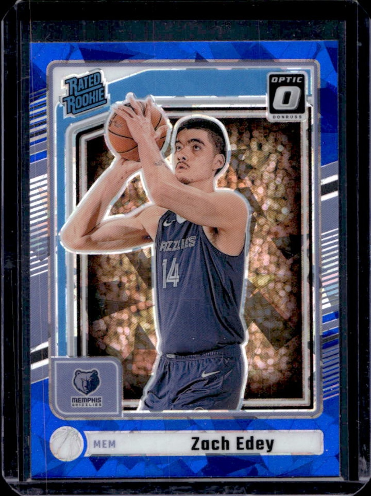 2024-25 Donruss Zach Edey Optic Rated Rookie Preview Blue Cracked Ice #P-239