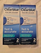 2 X Clearblue Rapid Detection Pregnancy Test Fast Accurate 2 Test Per Box 9/26