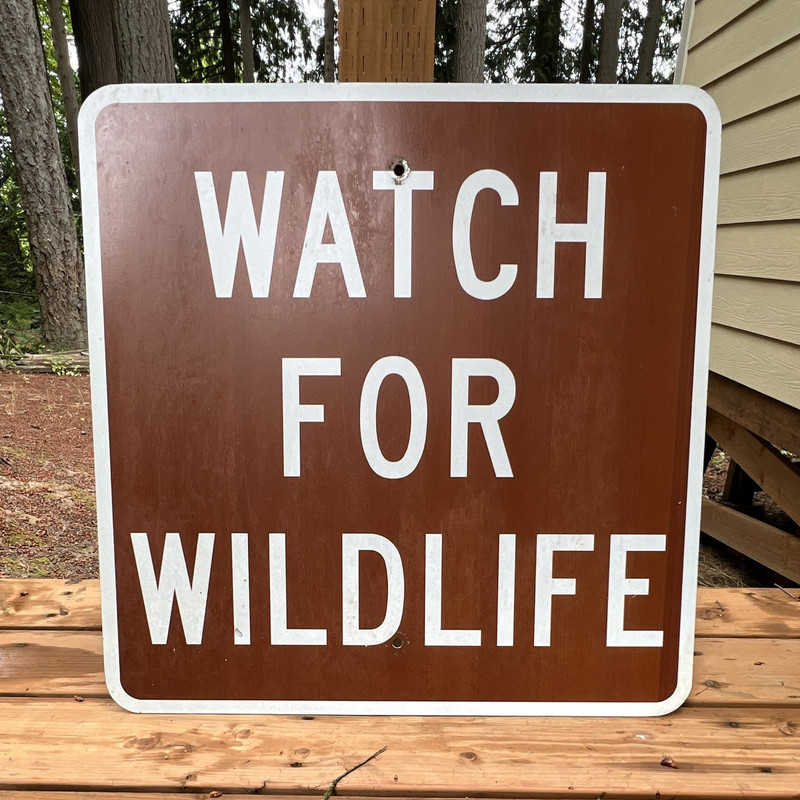 WATCH FOR WILDLIFE Brown & White Metal Road Sign