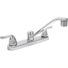 NEW Glacier Bay Constructor Double Handle Standard Kitchen Faucet in Chrome
