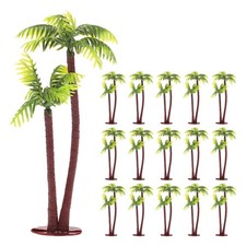 50Pcs Reusable Miniature Palm Tree Models for Decorative Tropical Scenes