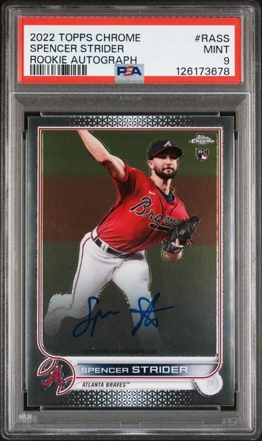 2022 Topps Chrome Spencer Strider Rookie Auto PSA 9