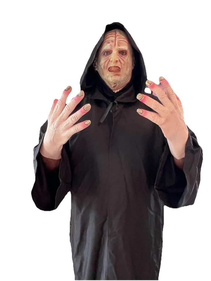 Emperor Palpatine Costume Cloak Hands Mask Darth Sidious Star Wars Rubies Deluxe - Image 3 of 4