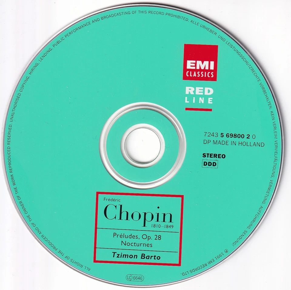 TZIMON BARTO - CHOPIN / PRÈLUDES OP 28 (SIGNIERT/AUTOGRAMM/RED LINE) 1 CD *TOP!* - Bild 2 von 3